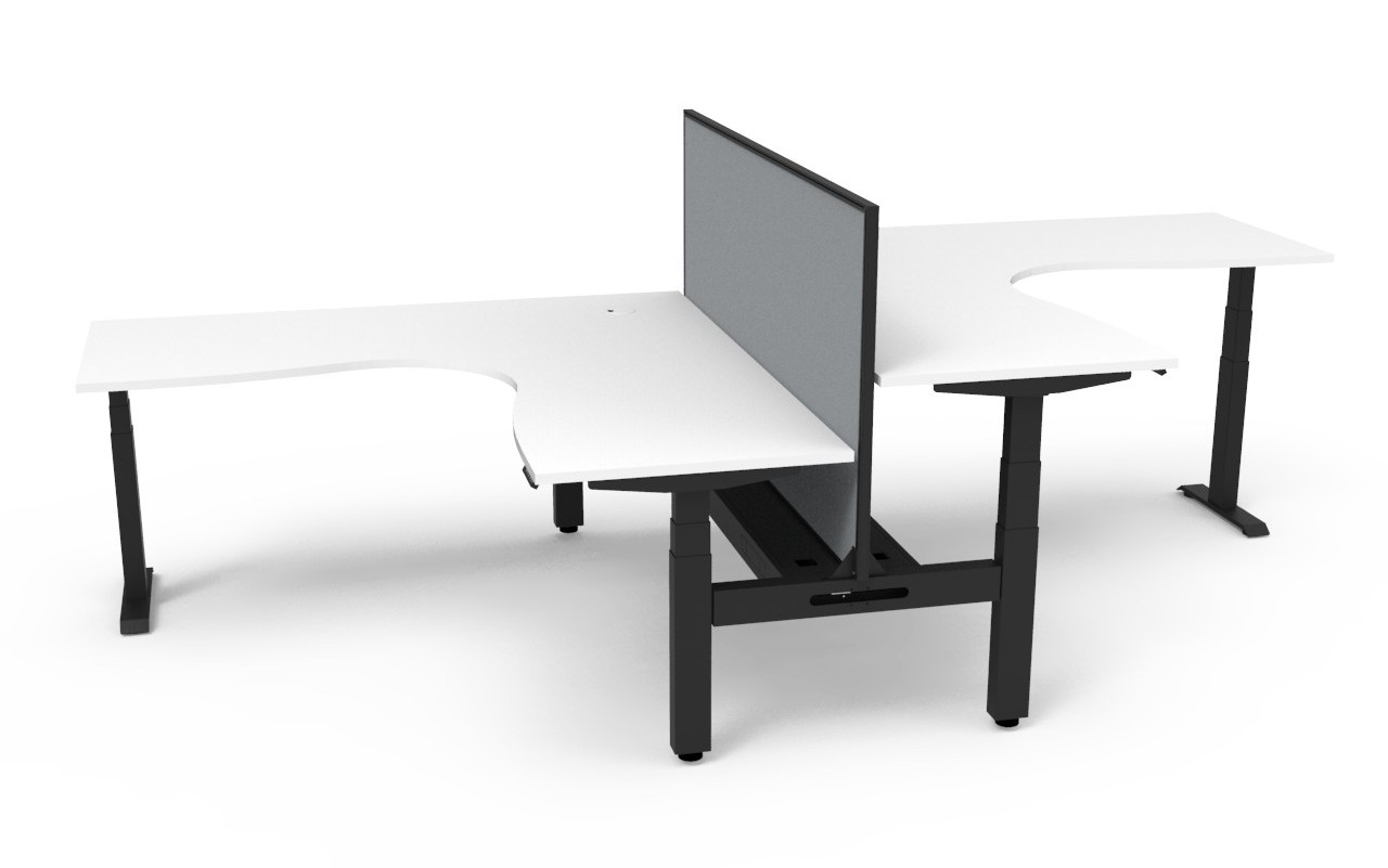 Boost+ 2 Person Corner Workstation - with Screens